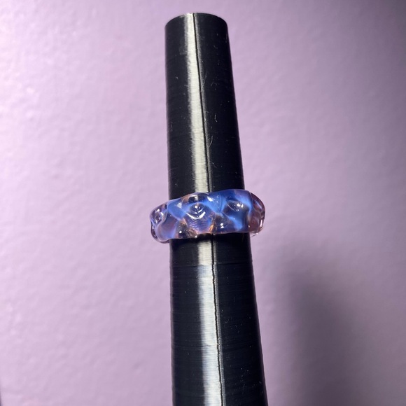 “CORAL MIRAGE” UNIQUE IMPORTED ARTISAN GLASS RING - Picture 11 of 12